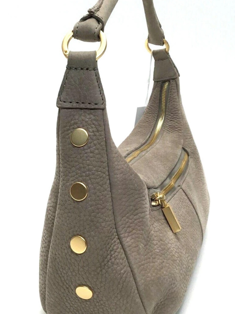 Hammett medium Becker handbag Pebbled Leather Hobo Bag with brushed gold - Picture 8 of 9